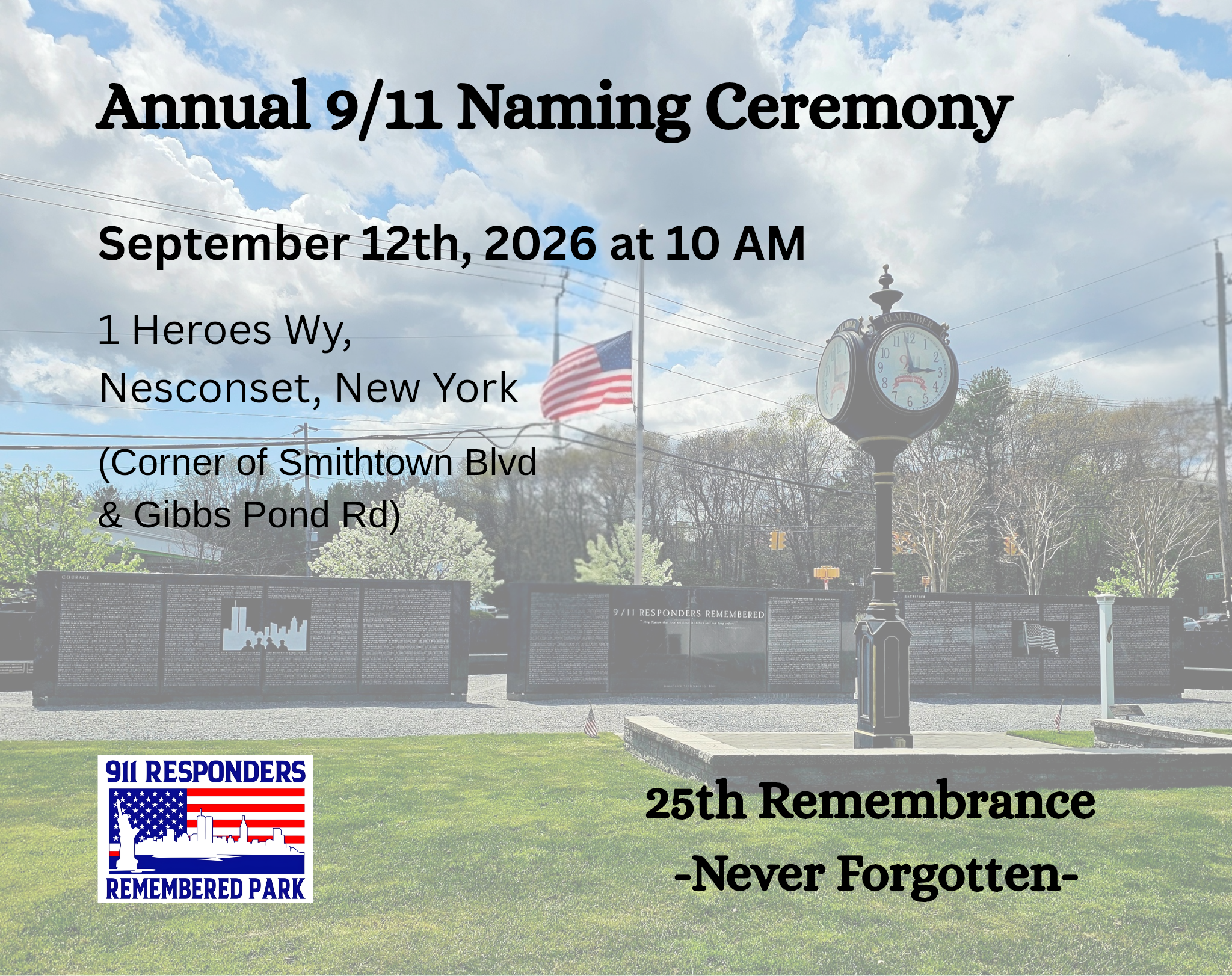 Annual 9/11 Naming Ceremony - 2026 Flyer